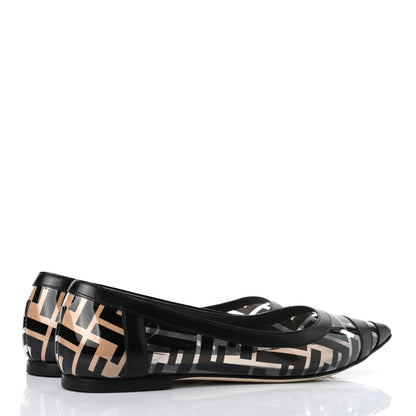 Fendi PVC Calfskin FF Colibri Ballerina Flats 36 Black 4 of 8