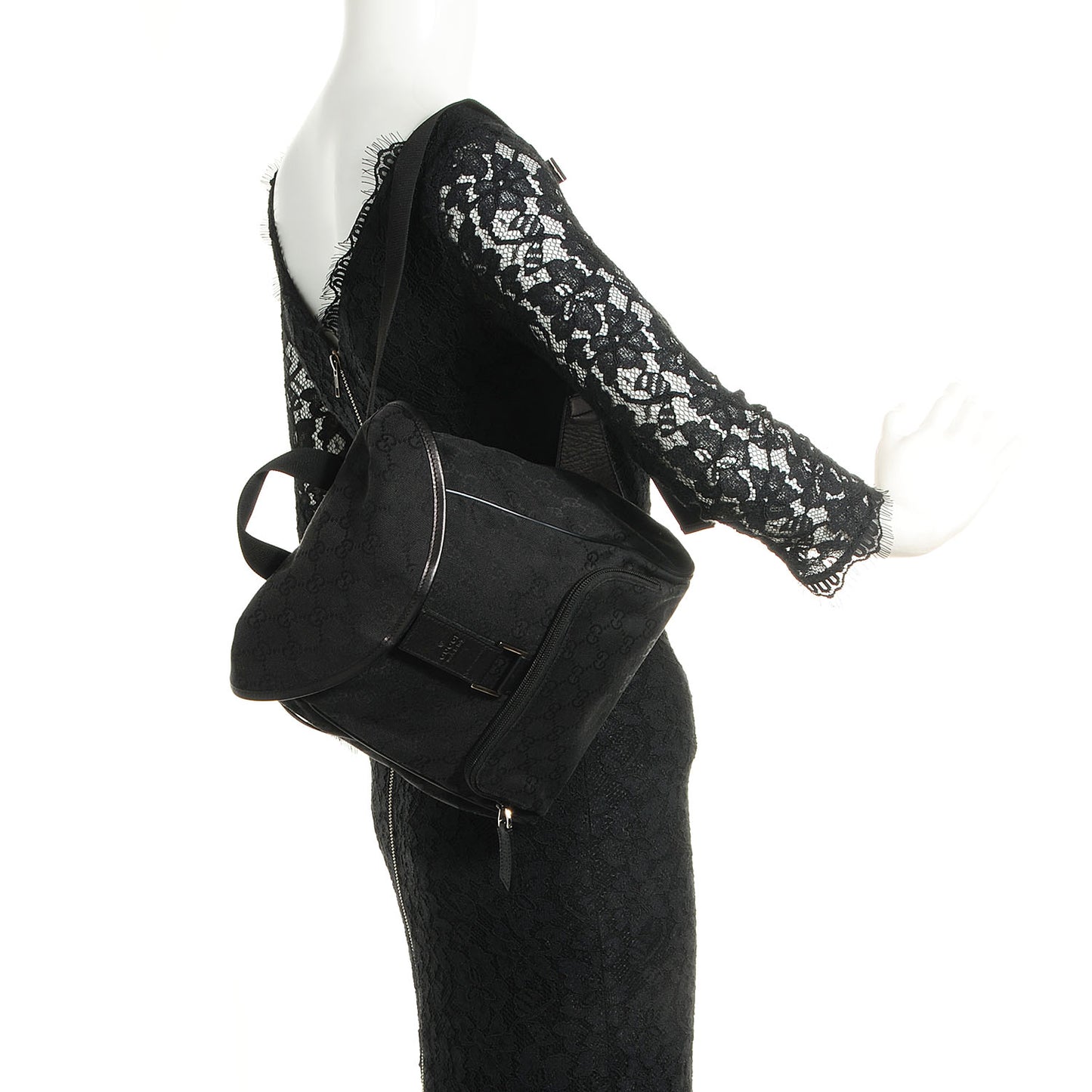 Monogram Flap Backpack Black