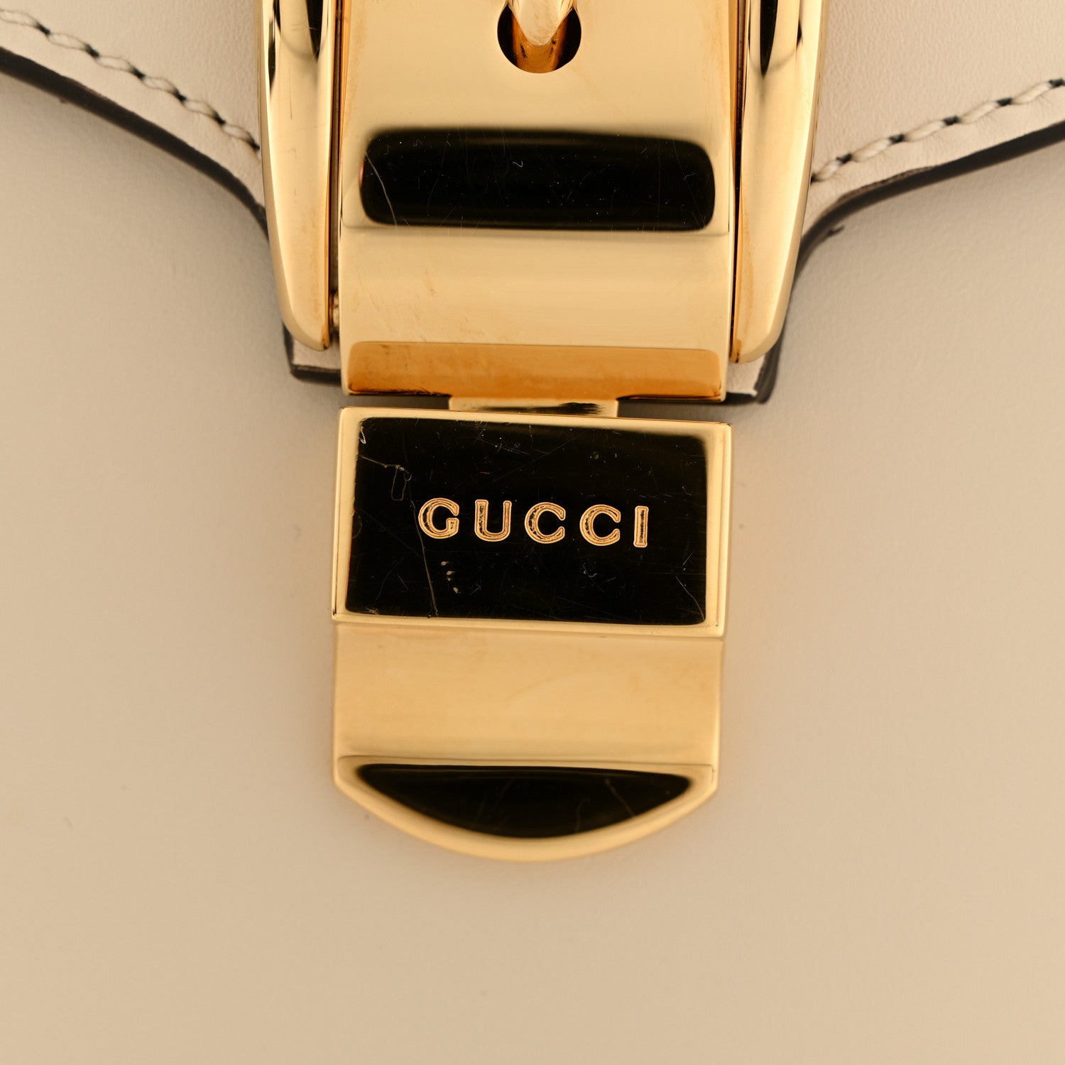 Gucci Calfskin Mini Sylvie Top Handle Bag White 12 of 13