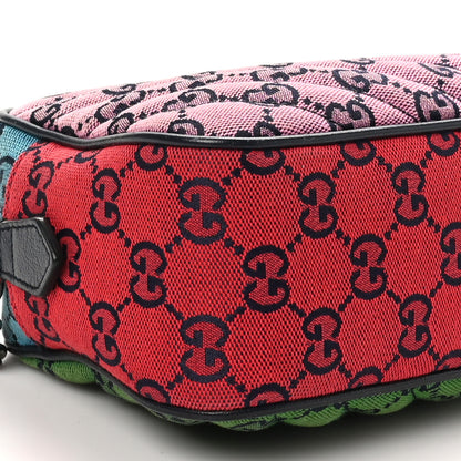 Gucci Monogram Multicolor Matelasse Diagonal Small GG Marmont Chain Shoulder Bag Pink Blue Green Red Light Blue 9 of 10