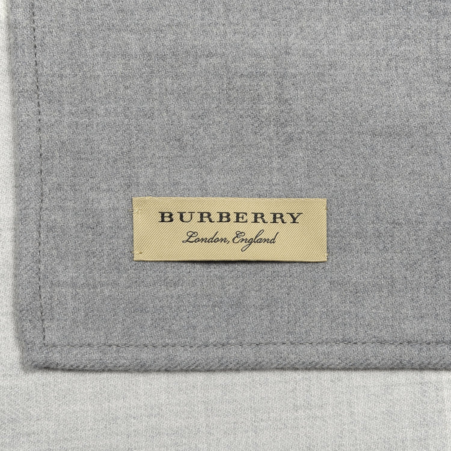 Burberry Wool Solid to Check Charlotte Cape Scarf Scarf Light Grey 2 of 3