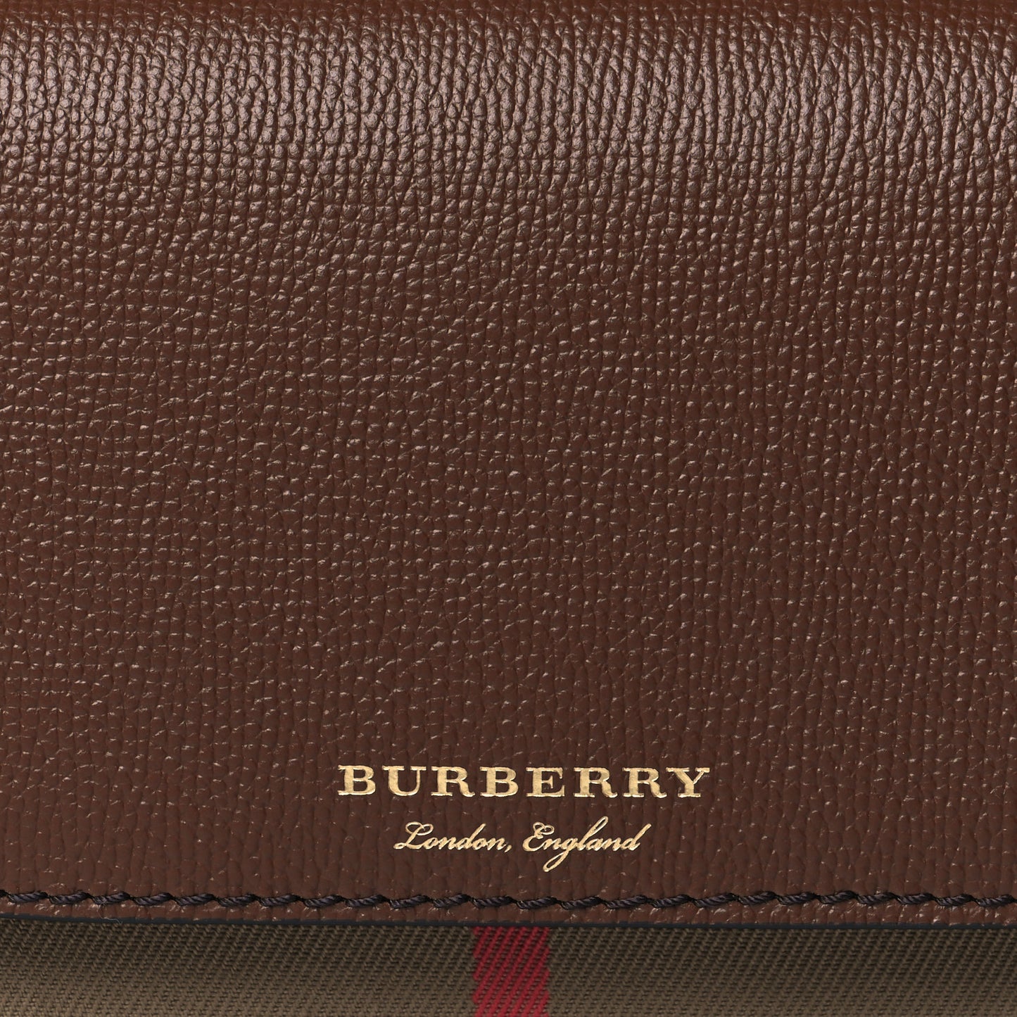 Grained Calfskin House Check Tartan Mix Hampshire Wallet On Chain Tan