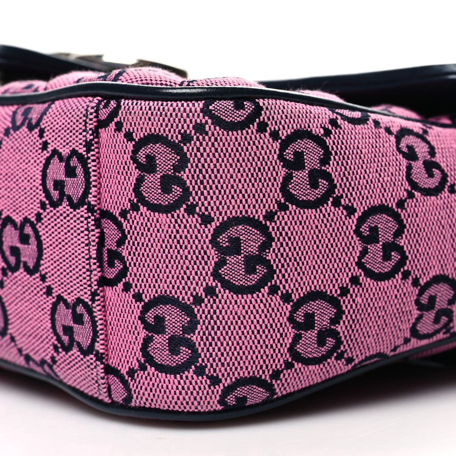 Gucci Monogram Multicolor Matelasse Diagonal Small GG Marmont Shoulder Bag Pink Blue 10 of 12