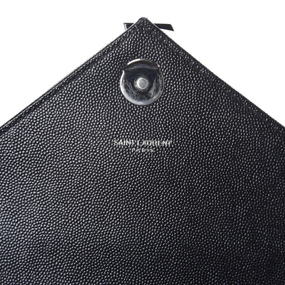 Saint Laurent Grain De Poudre Textured Mixed Matelasse Triquilt Medium Monogram Satchel Black 6 of 7