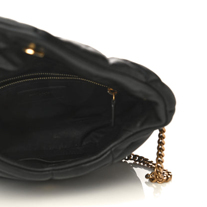 Saint Laurent Lambskin Quilted Toy Loulou Puffer Monogram Chain Satchel Black 9 of 15
