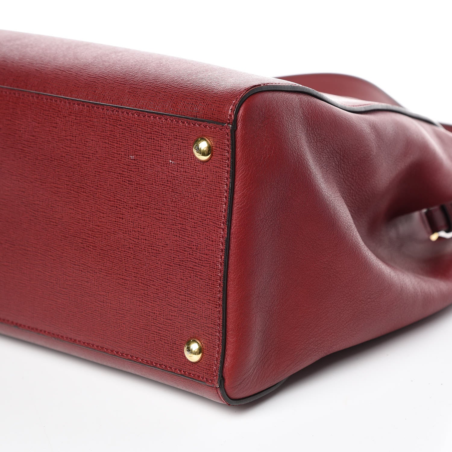 Fendi Vitello Elite Regular 2Jours Tote Rosso Scuro Ciliegia 9 of 11