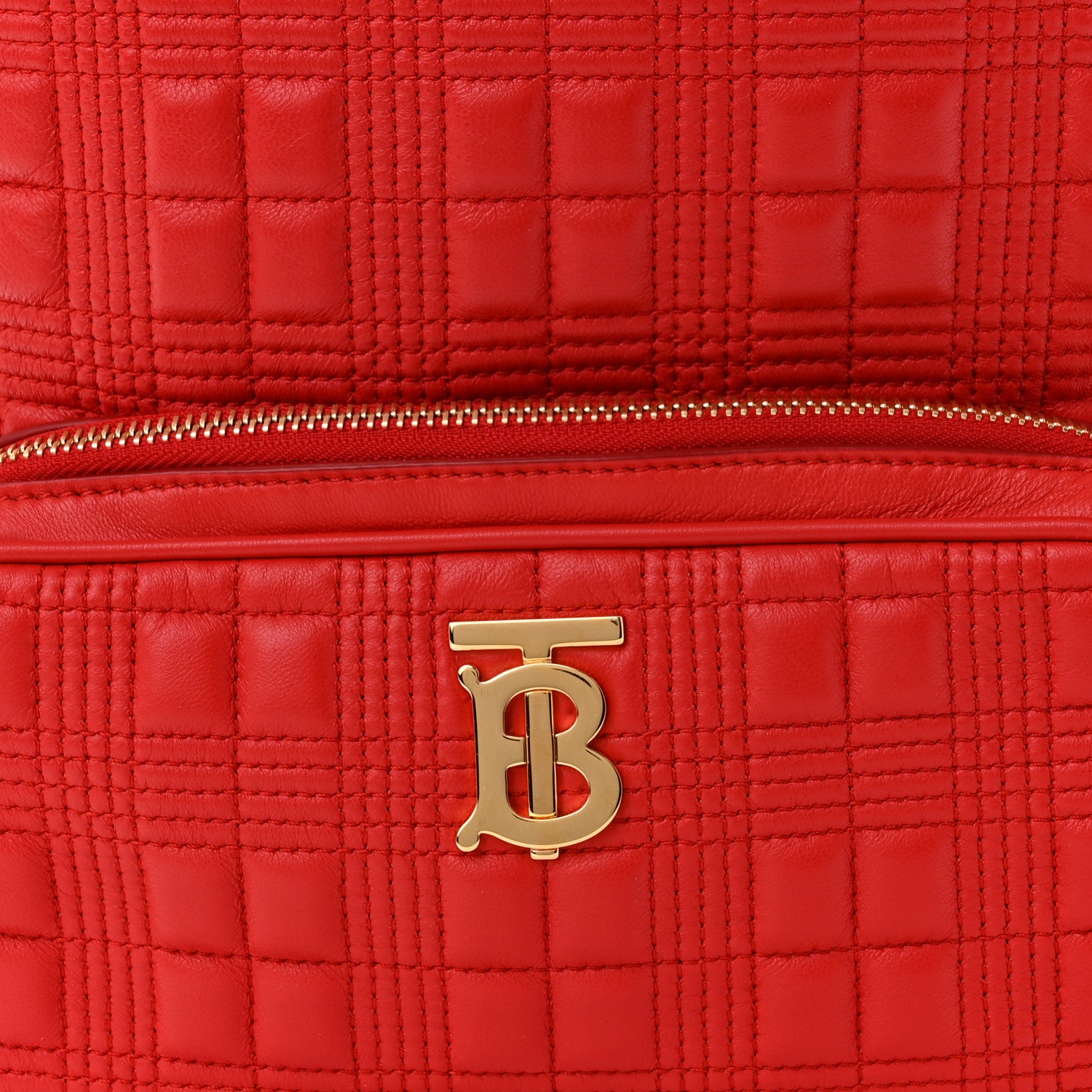 Burberry Lambskin Quilted Medium Lola Zip Pocket Backpack Bright Red 7 of 10