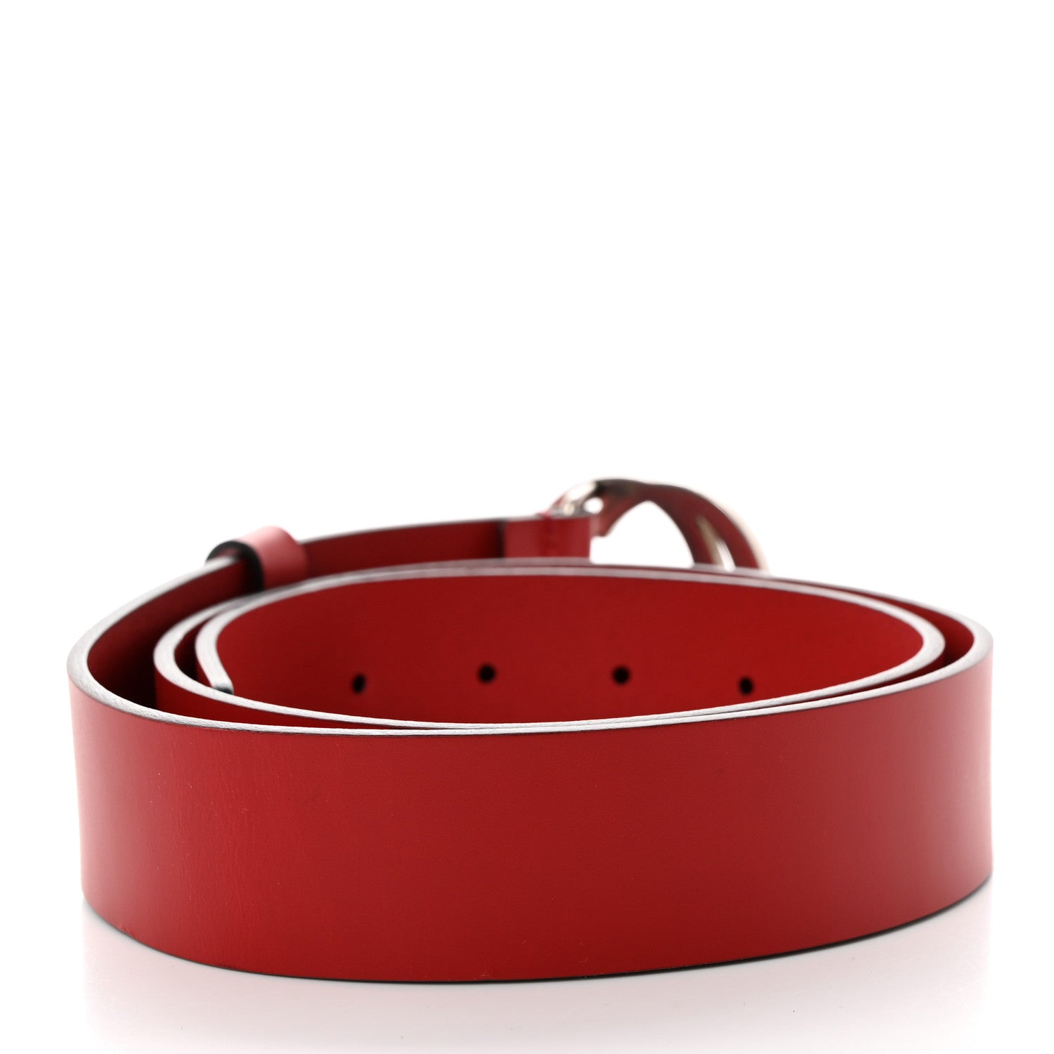 Gucci Selleria Calfskin Nickel Interlocking G 37mm Belt 90 36 Rosso 2 of 6