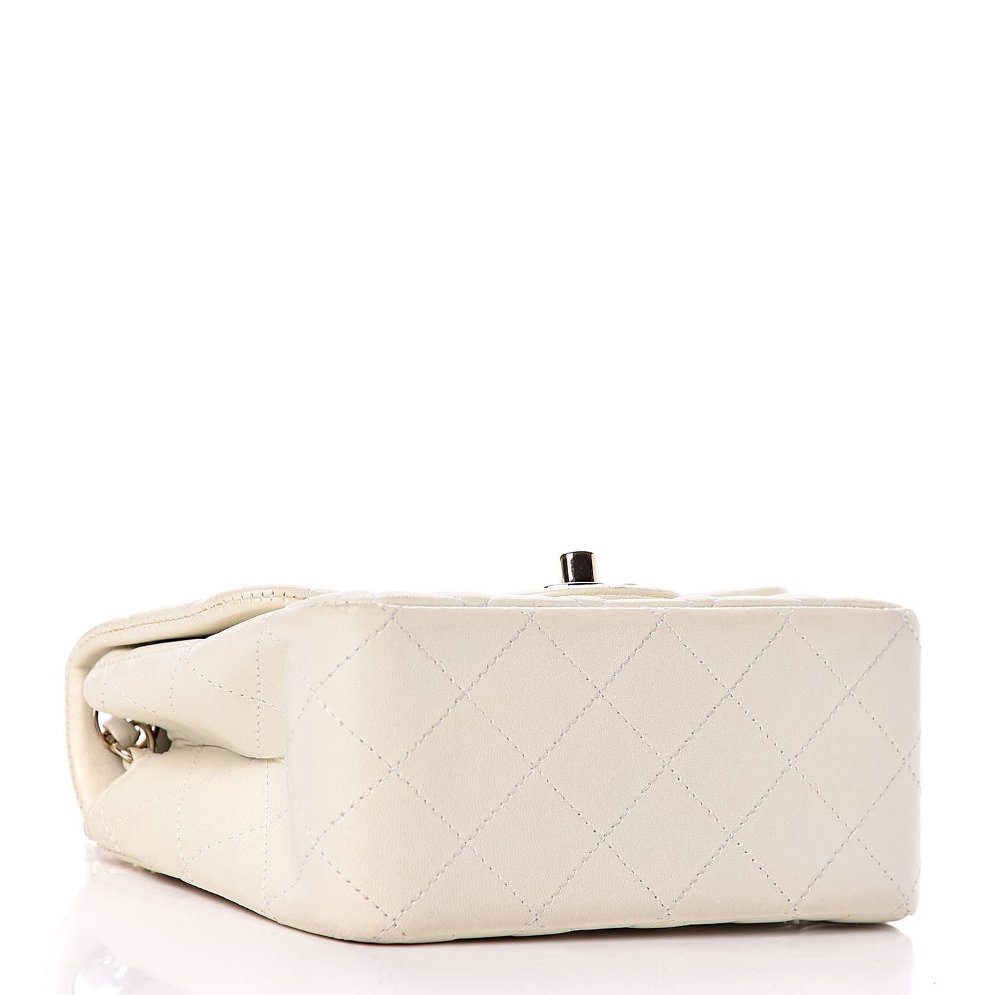 Lambskin Quilted Mini Square Flap White