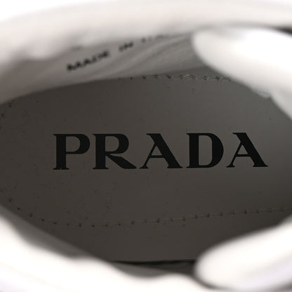 Prada Re-Nylon Gabardine Metal Triangle Logo Wheel Pouch Pocket High Top Sneakers 36 White 8 of 10