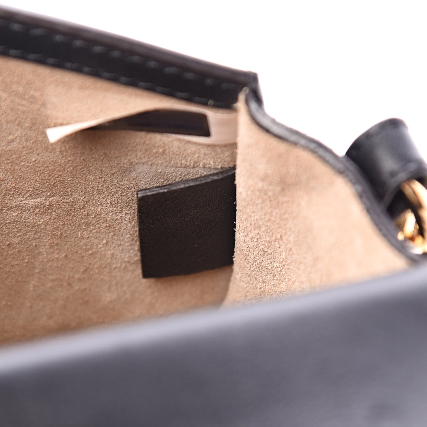 Calfskin Suede Quilted Small Nile Bracelet Bag Black