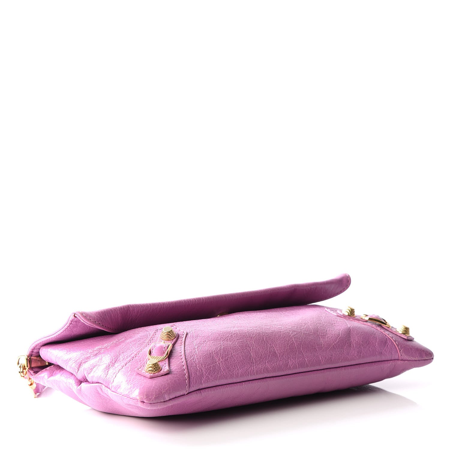 Balenciaga Agneau Giant 12 Gold Hardware Envelope Strap Clutch Rose Berlingot 3 of 9