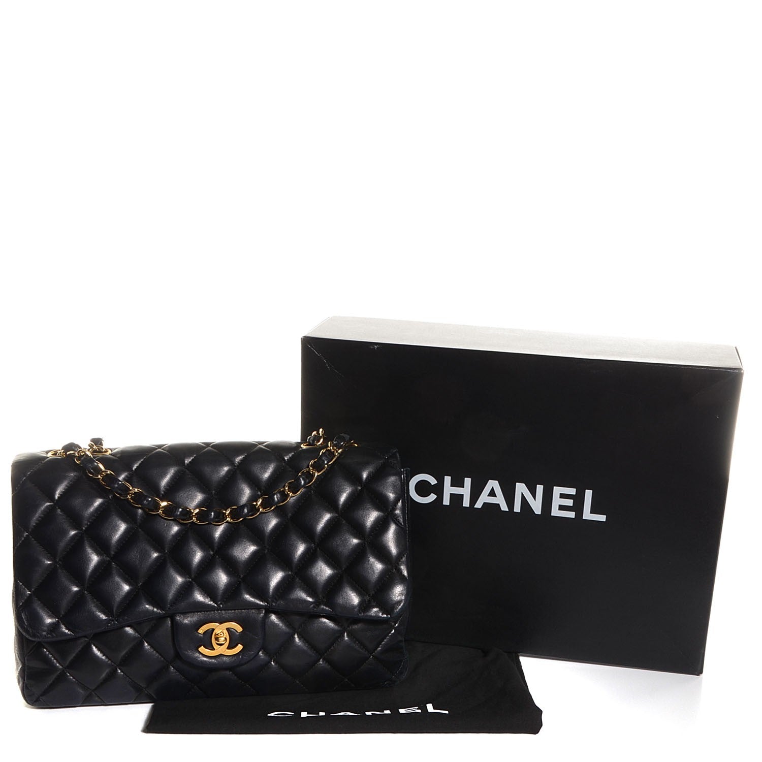 Chanel Lambskin Quilted Jumbo Single Flap Black 5 of 9
