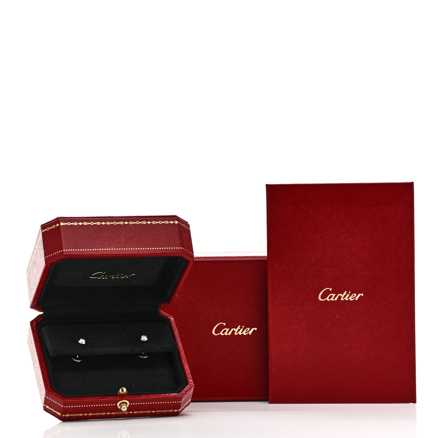 Cartier 18K White Gold Diamond SM D'Amour Earrings 6 of 6