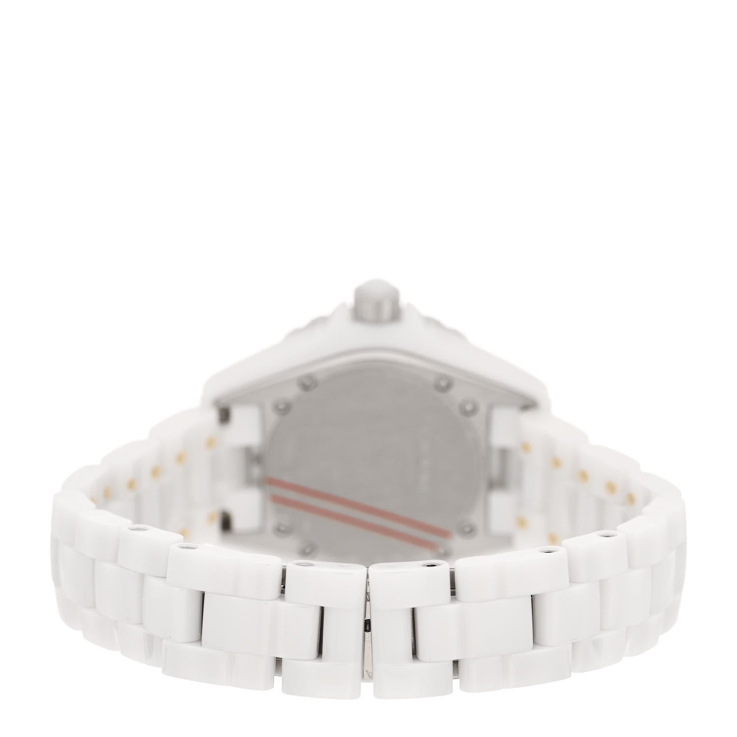 Chanel Stainless Steel Ceramic Diamond 33mm J12 Quartz Watch White 3 of 4