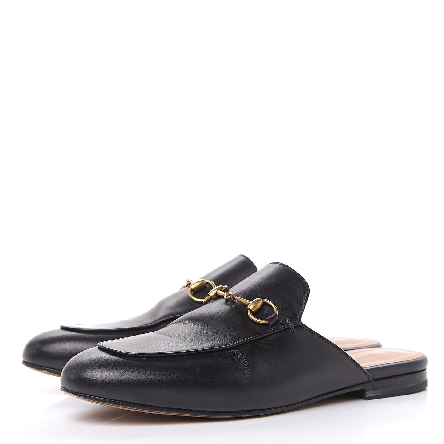 Calfskin Womens Princetown Slippers 38 Black