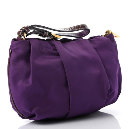 Prada Satin Crystal Embellished Wristlet Clutch Viola 3 of 8