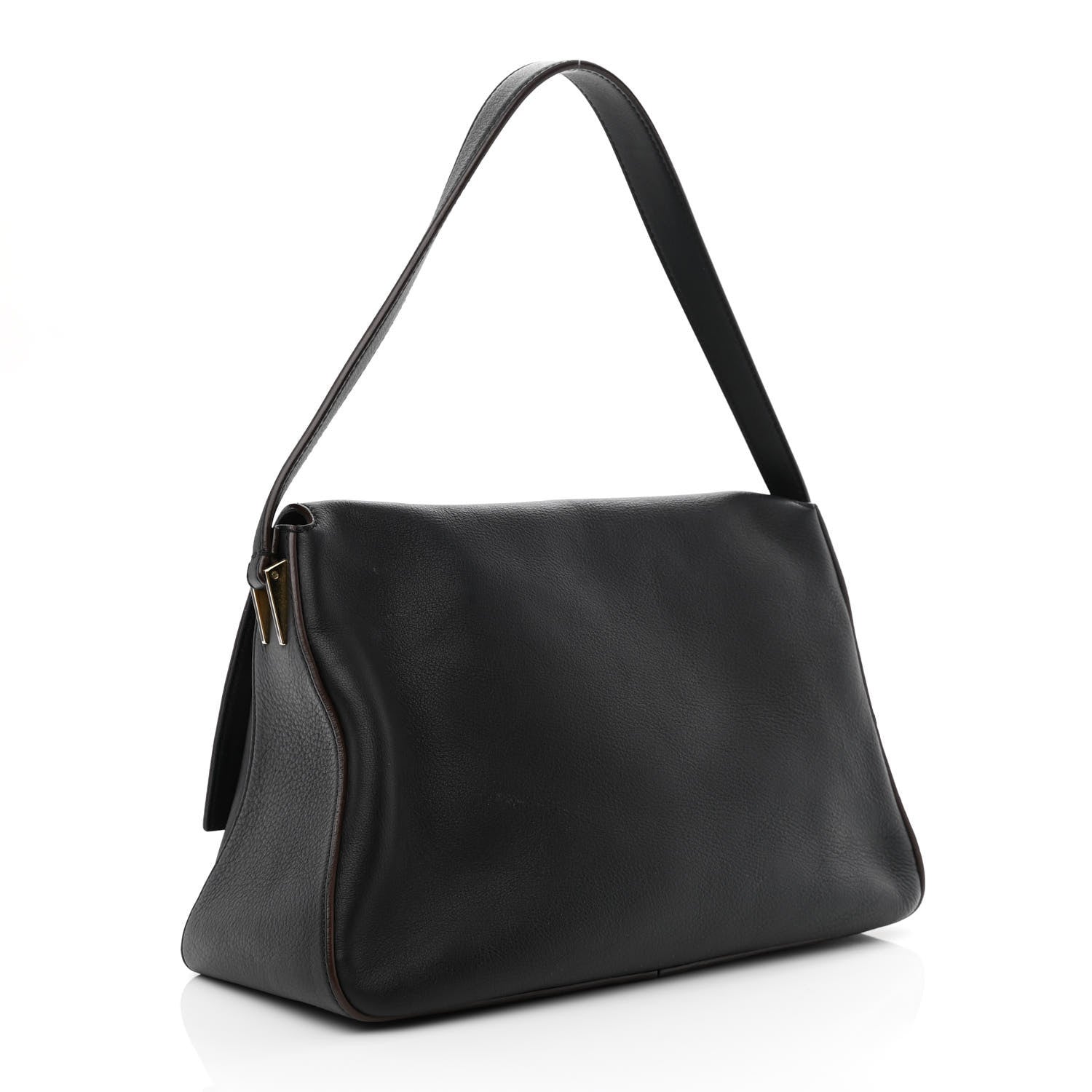 Fendi Vitello Flamingo Enamel Big Forever Mama Baguette Black 2 of 12