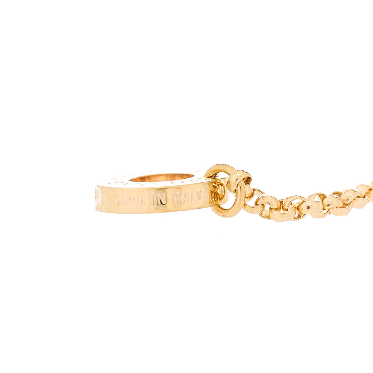 18K Rose Gold Diamond Small B.Zero1 Pave Pendant Necklace