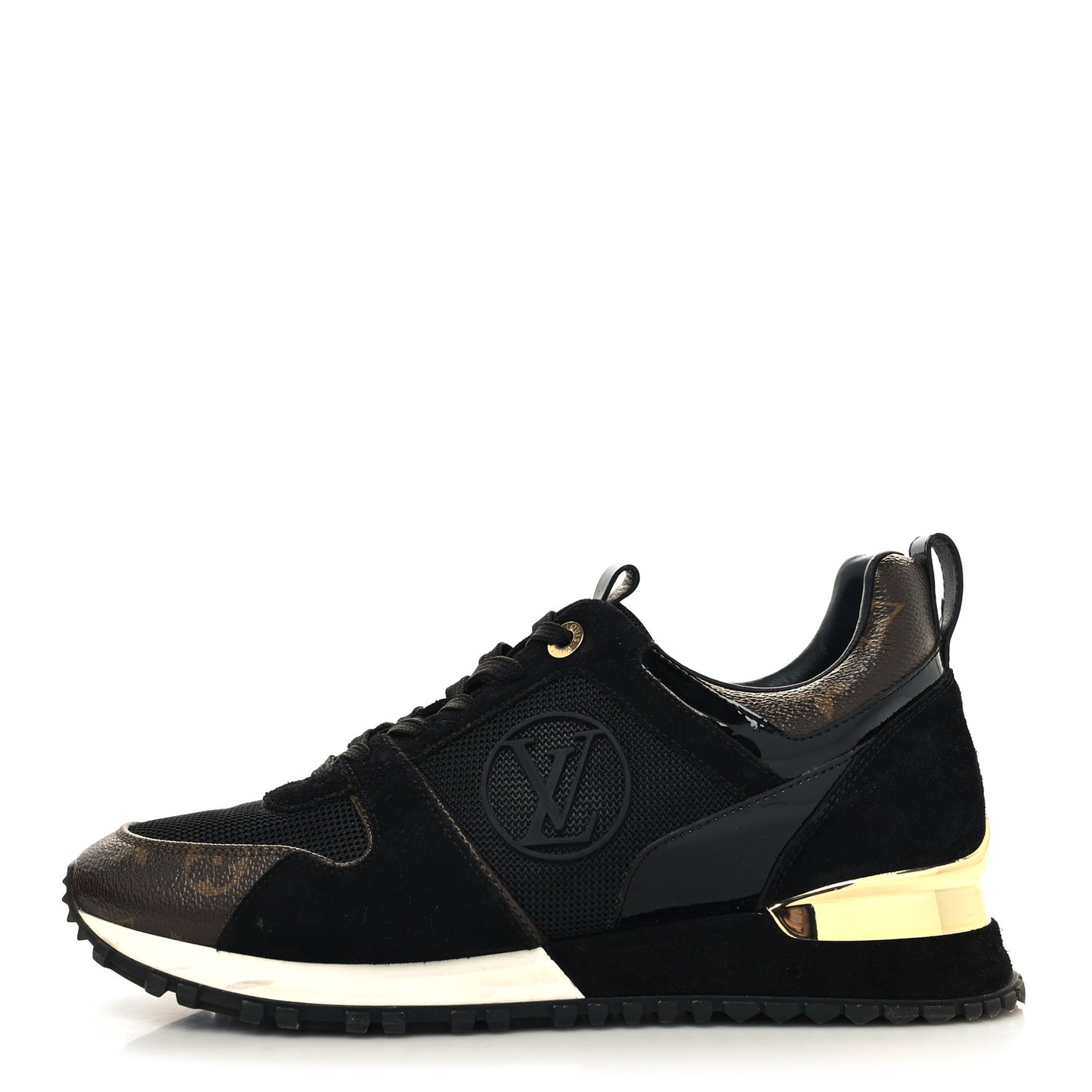 Suede Monogram Run Away Sneakers 39 Black