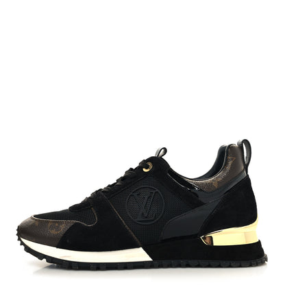Louis Vuitton Suede Monogram Run Away Sneakers 39 Black 1 of 7