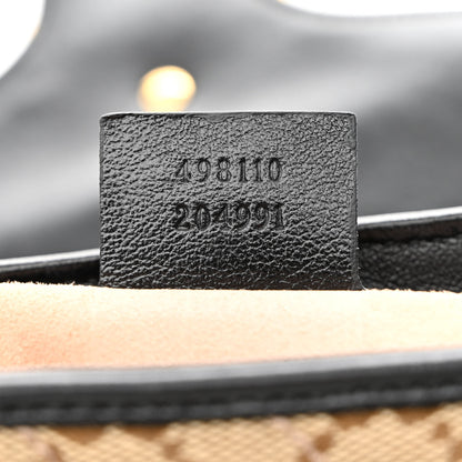 Gucci Monogram Azalea Calfskin Matelasse Diagonal Small GG Marmont Top Handle Shoulder Bag Beige Ebony Black 7 of 11