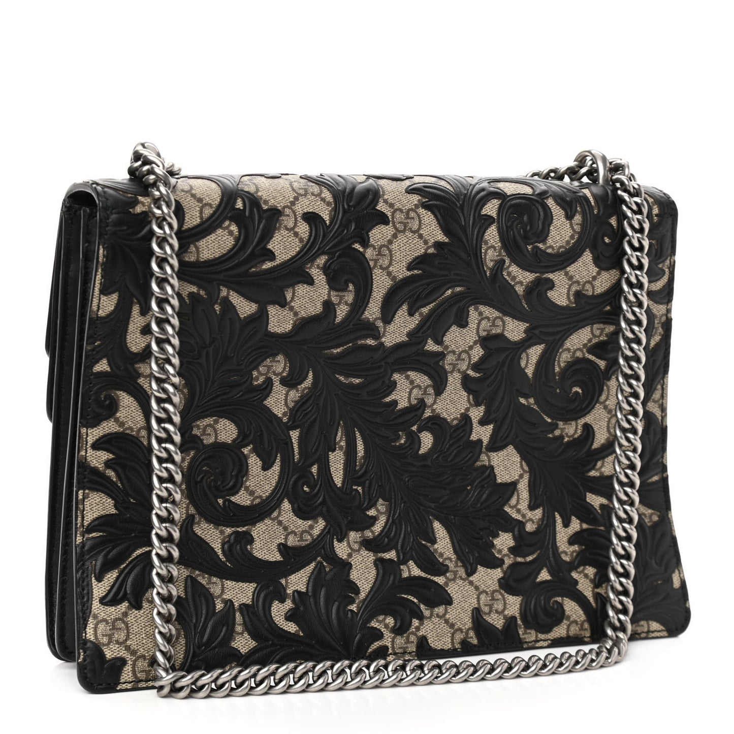 GG Supreme Monogram Arabesque Medium Dionysus Shoulder Bag Black