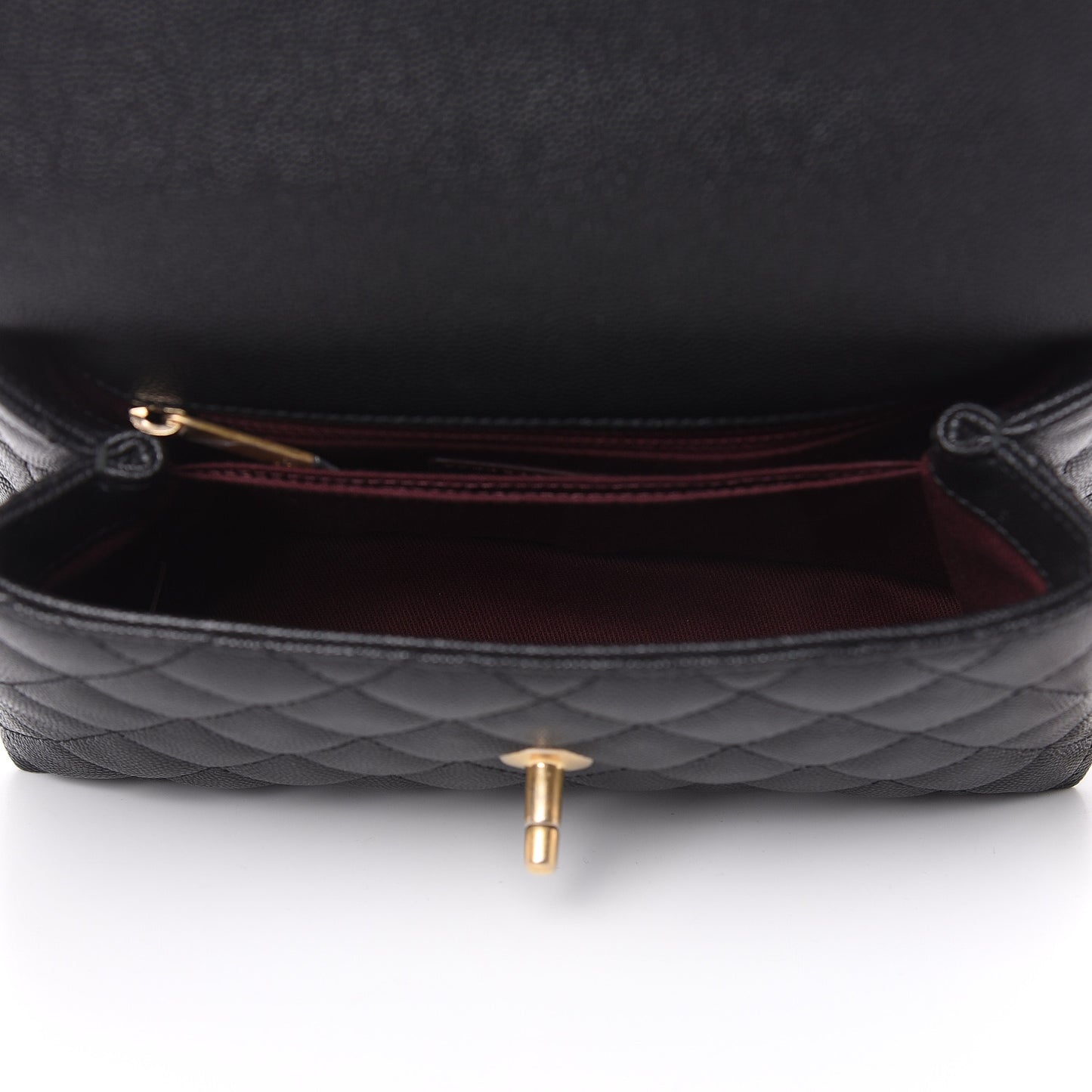 Caviar Quilted Mini Coco Handle Flap Black