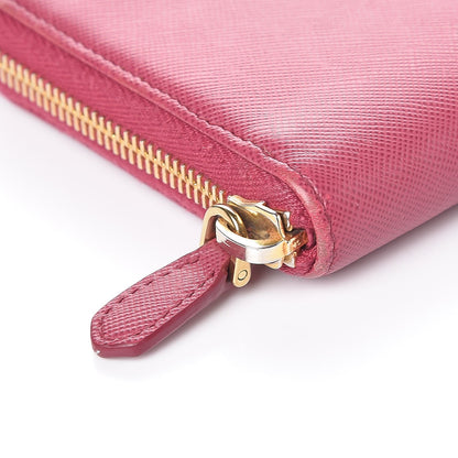 Prada Saffiano Zip Around Wallet Peonia 10 of 12