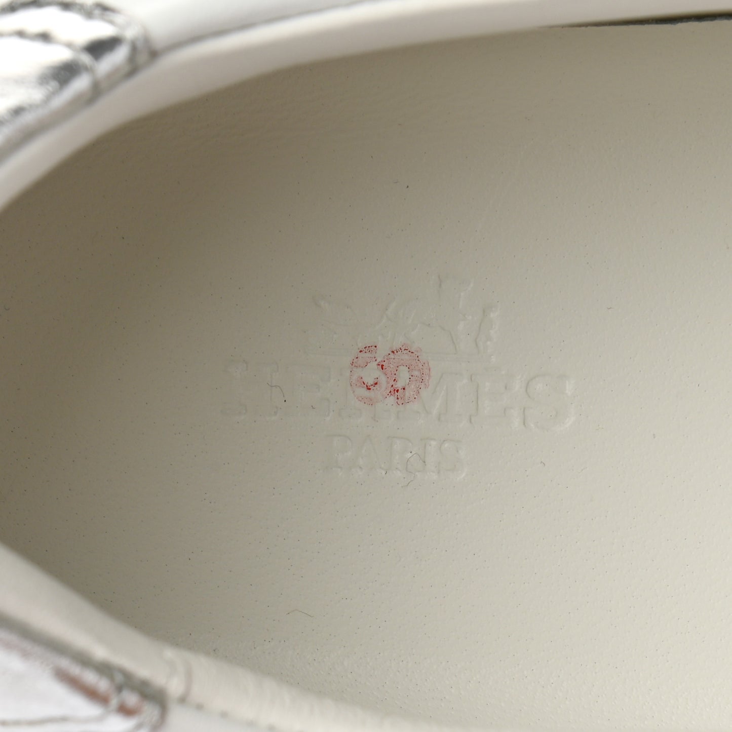 Calfskin Womens Advantage Sneakers 41 White Gris Argente