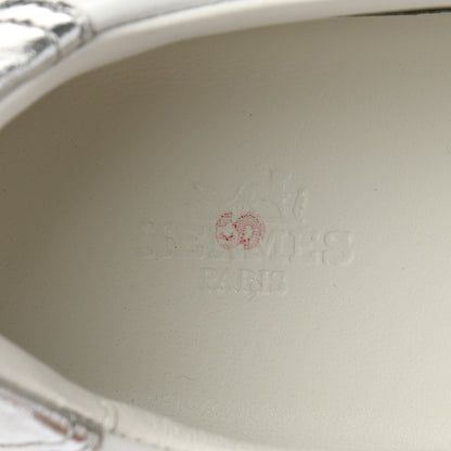 Hermes Calfskin Womens Advantage Sneakers 41 White Gris Argente 7 of 8