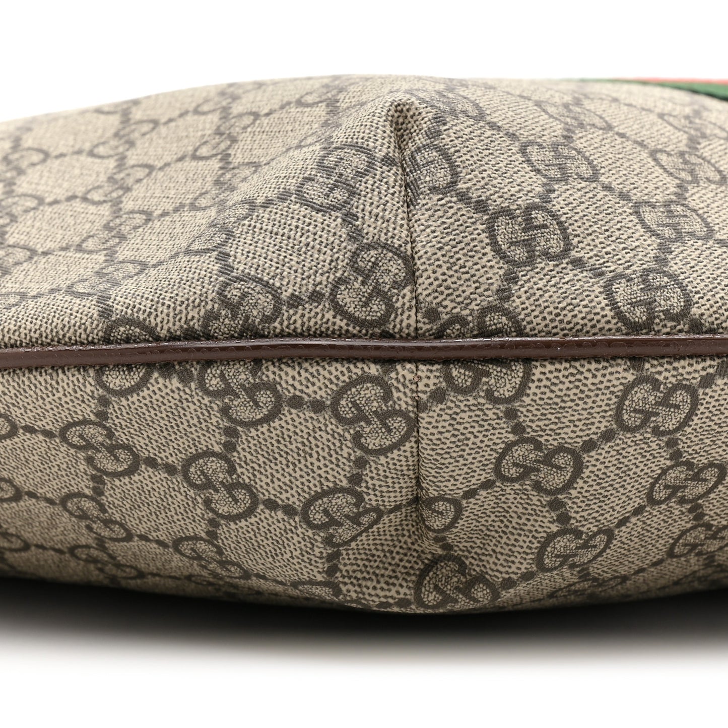 GG Supreme Monogram Web Ophidia Half Moon Hobo Brown