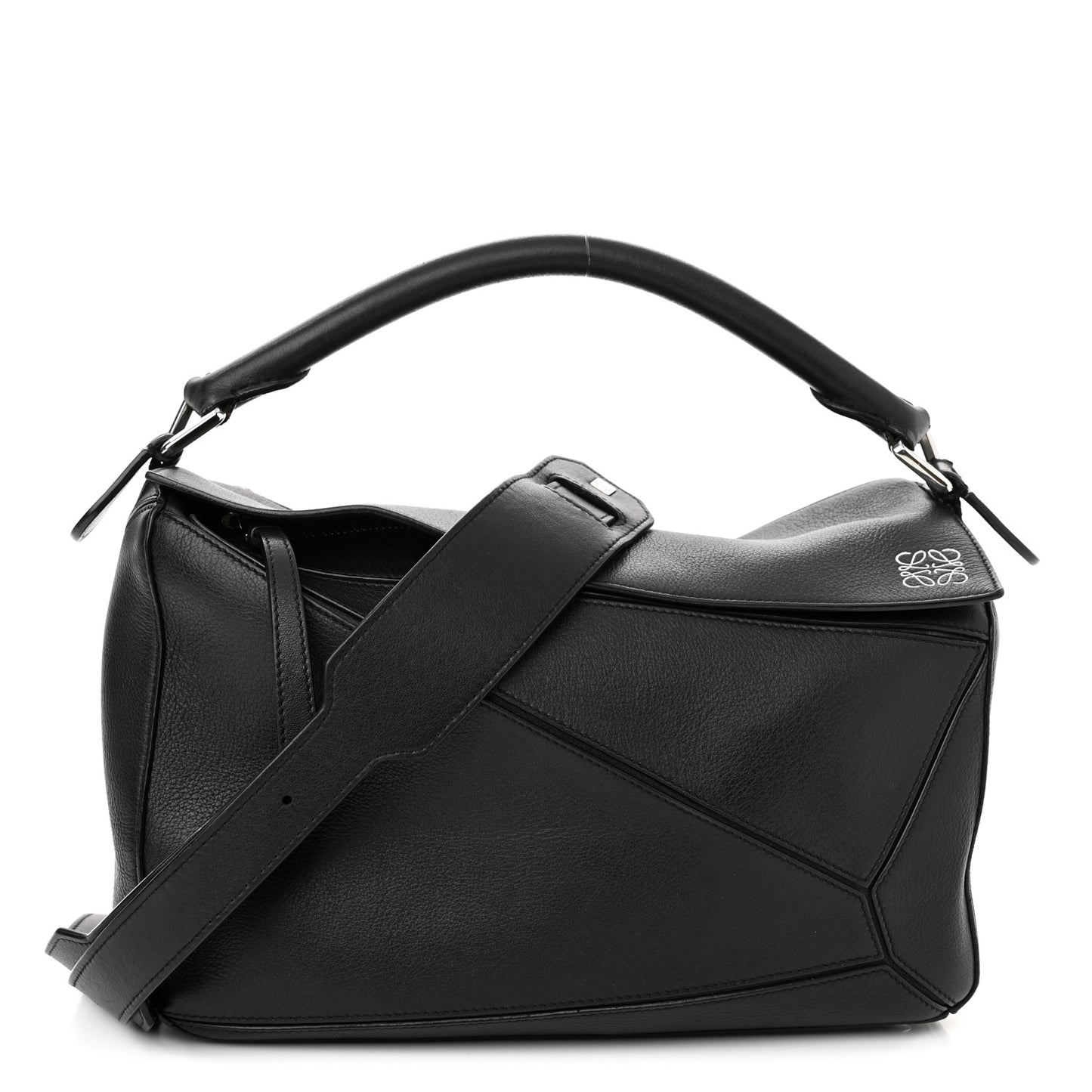 Calfskin Medium Puzzle Bag Black