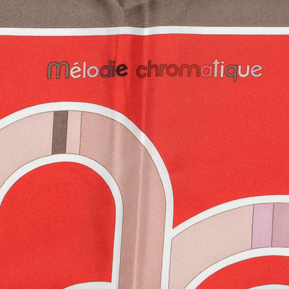 Hermes Silk Melodie Chromatique 90 Rouge Etoupe Rose Antique 4 of 9