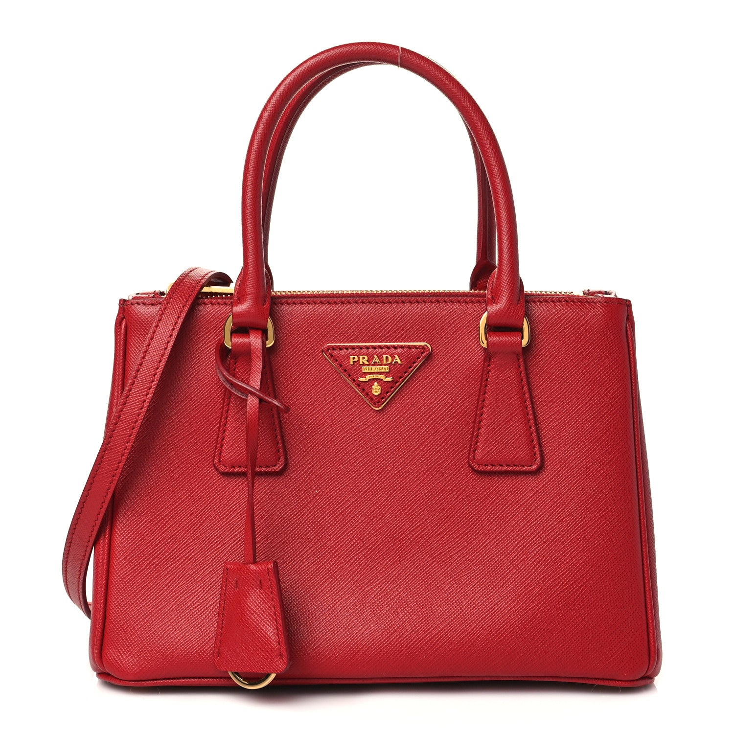 Prada Saffiano Lux Small Galleria Double Zip Tote Fuoco 1 of 6