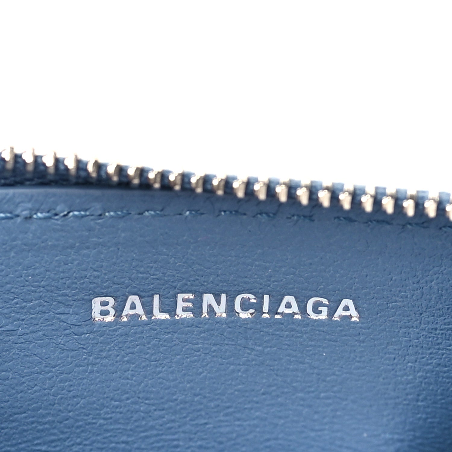 Balenciaga Denim Logo Large Cash Long Coin Card Blue 6 of 8