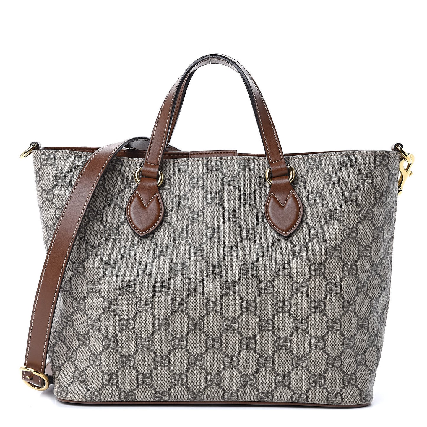 Soft GG Supreme Monogram Small Crossbody Tote Beige Cuir