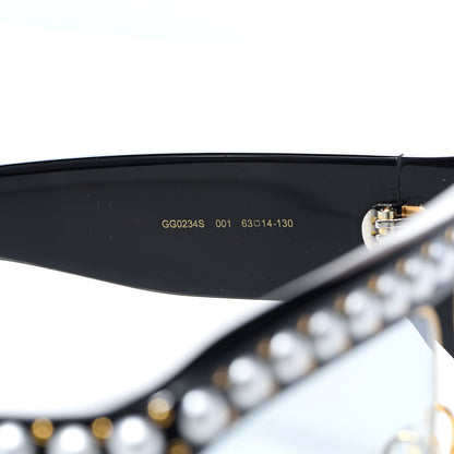 Gucci Acetate Pearl Rectangular Frame Sunglasses GG0234S Black 5 of 8