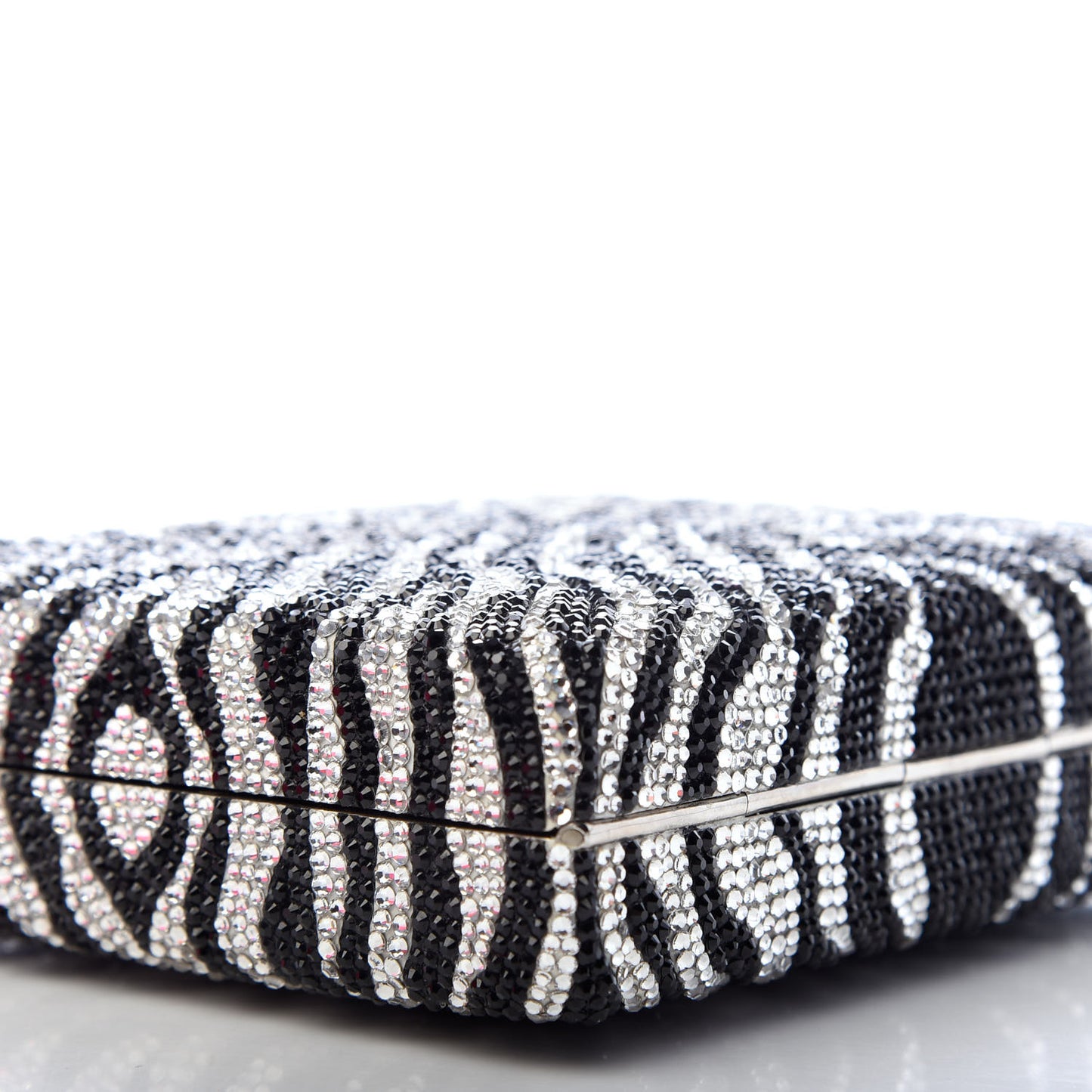 Austrian Crystal Zebra Evening Bag Silver Black