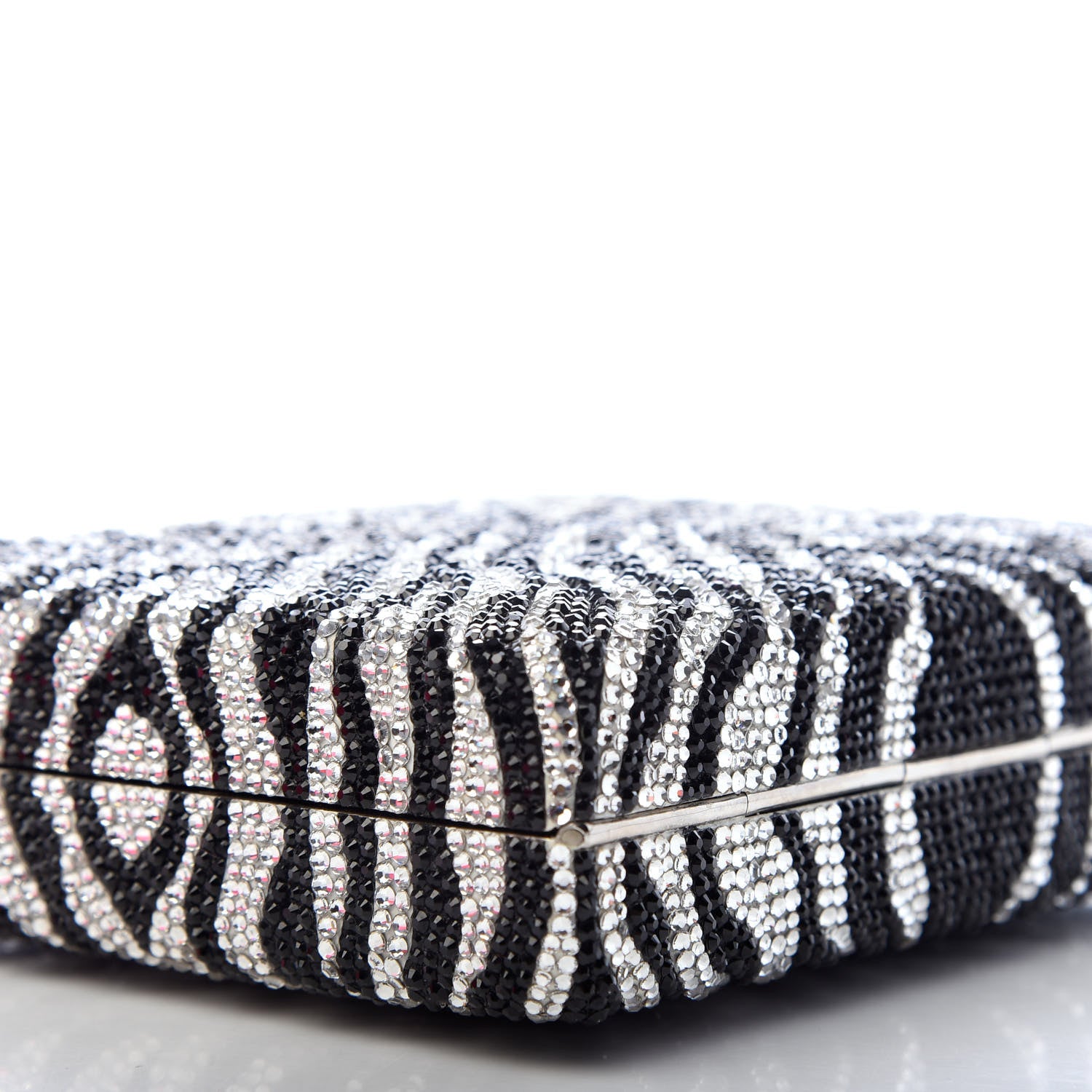 Judith Leiber Austrian Crystal Zebra Evening Bag Silver Black 7 of 9