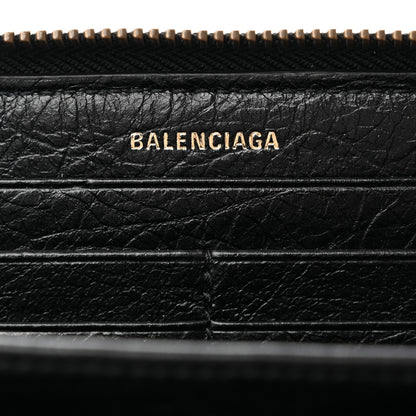 Balenciaga Agneau Arena Graffiti All Over Classic Hardware Continental Zip Around Wallet Black Bleu Violet 6 of 8