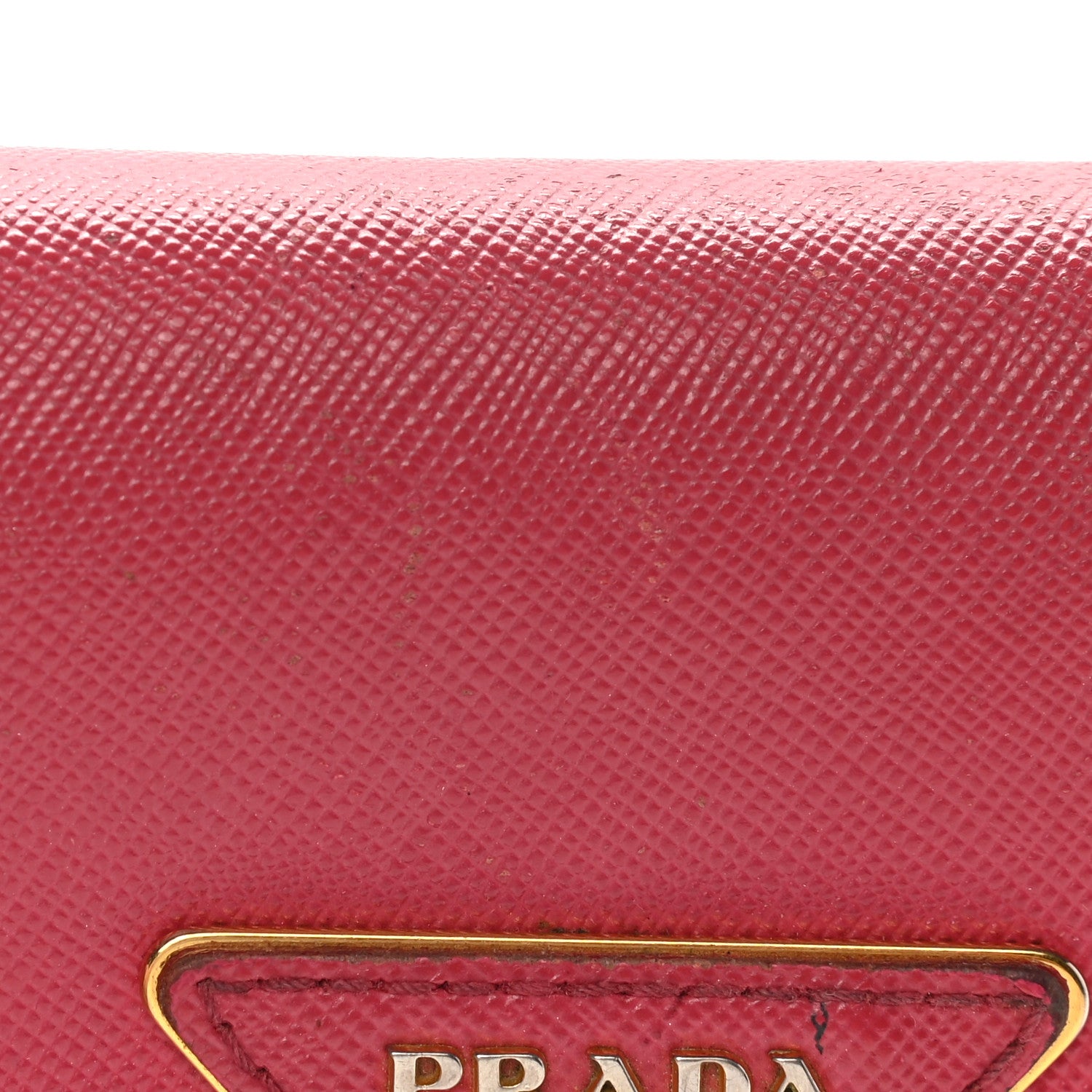 Prada Saffiano Triangle Continental Flap Wallet Peonia 10 of 15