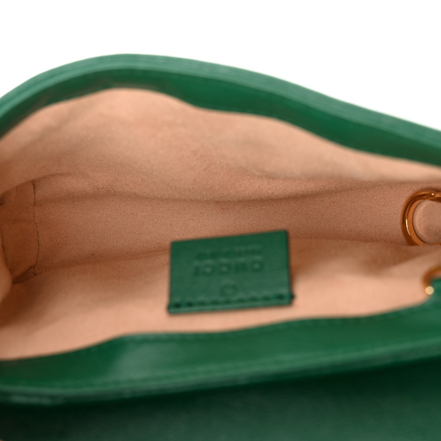 Azalea Calfskin Enamel Matelasse Diagonal Super Mini Torchon GG Marmont Shoulder Bag New Shamarock Emerald