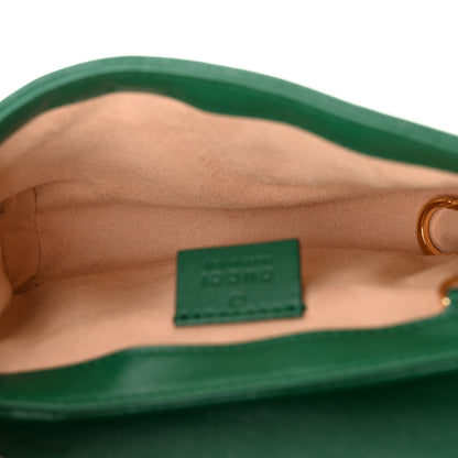 Gucci Azalea Calfskin Enamel Matelasse Diagonal Super Mini Torchon GG Marmont Shoulder Bag New Shamarock Emerald 5 of 10