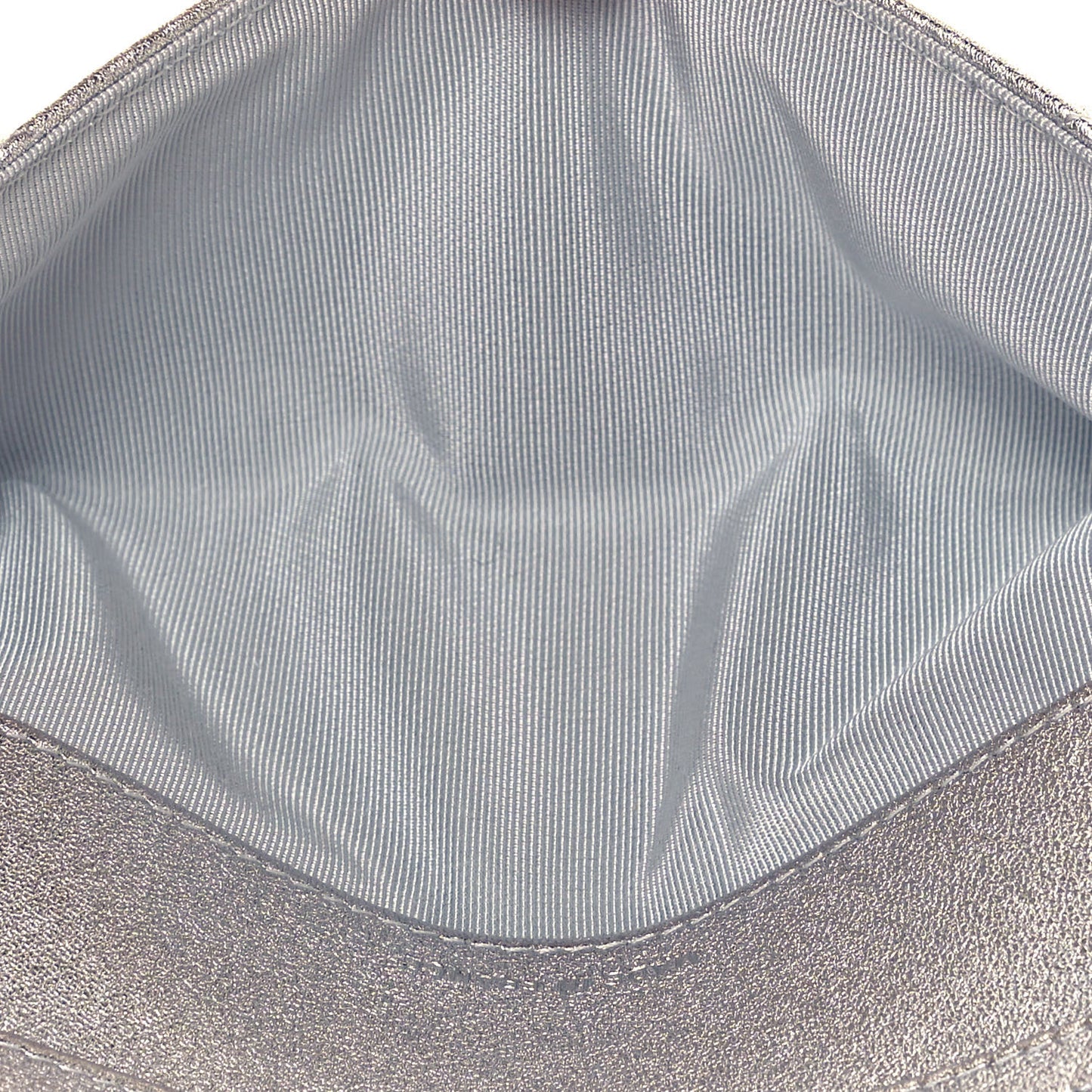Metallic Lambskin Quilted Glasses Case With Chain Silver