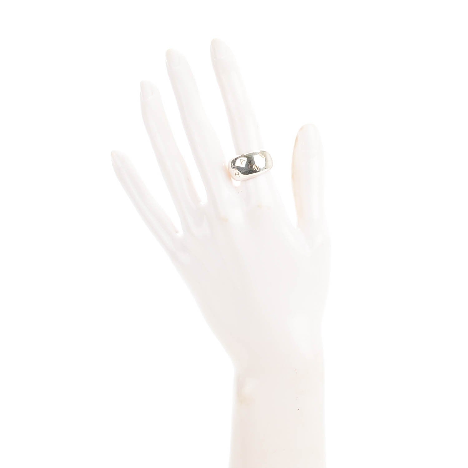 Chanel Sterling Silver Logo Ring 6.5 2 of 5