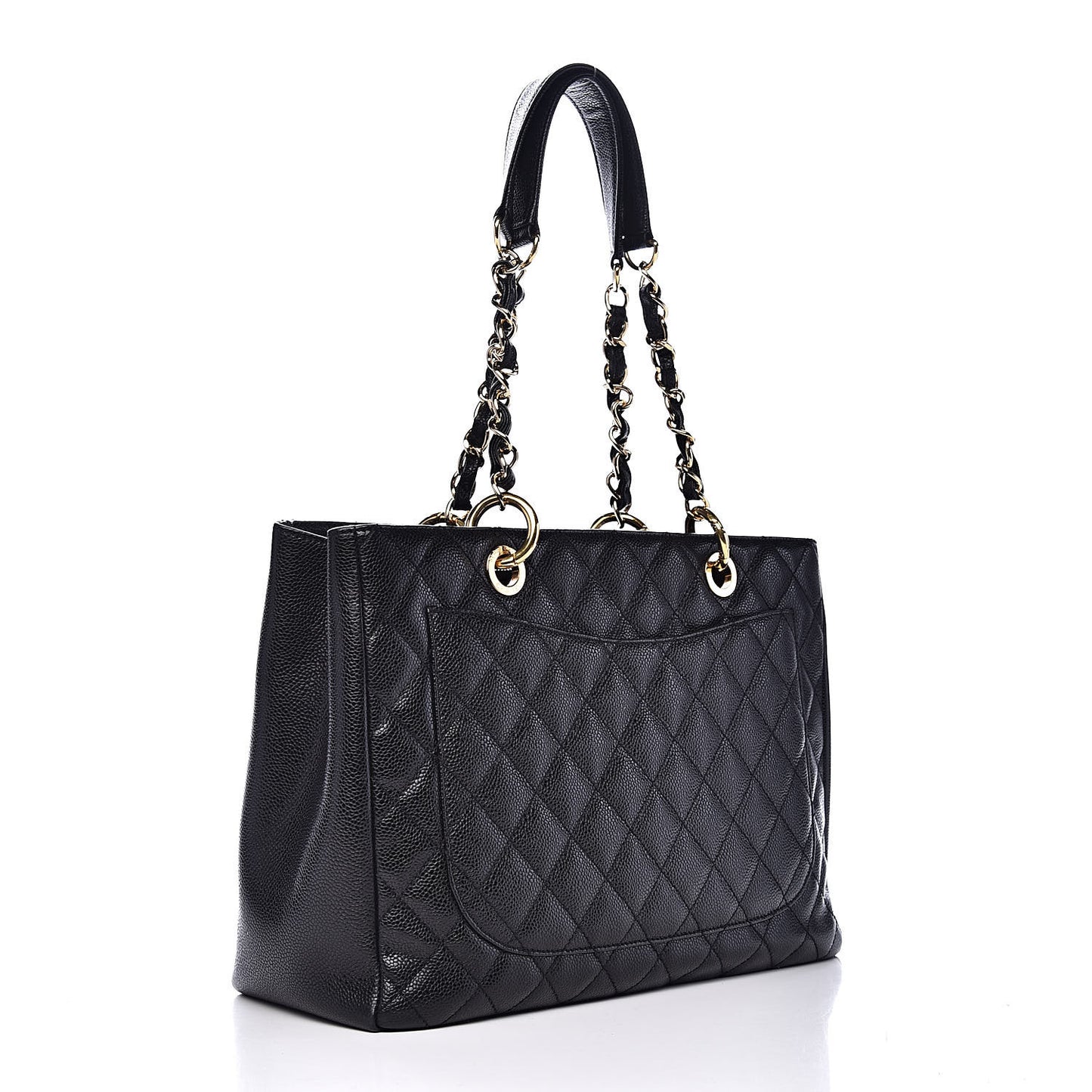 Caviar Quilted Grand Shopping Tote GST Black