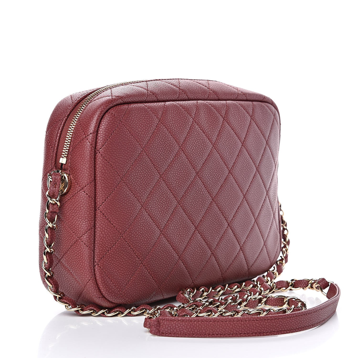 Chanel Caviar Quilted Medium Coco Tassel Camera Case Burgundy 3 of 10