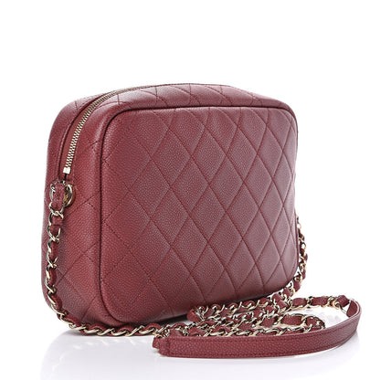 Chanel Caviar Quilted Medium Coco Tassel Camera Case Burgundy 3 of 10
