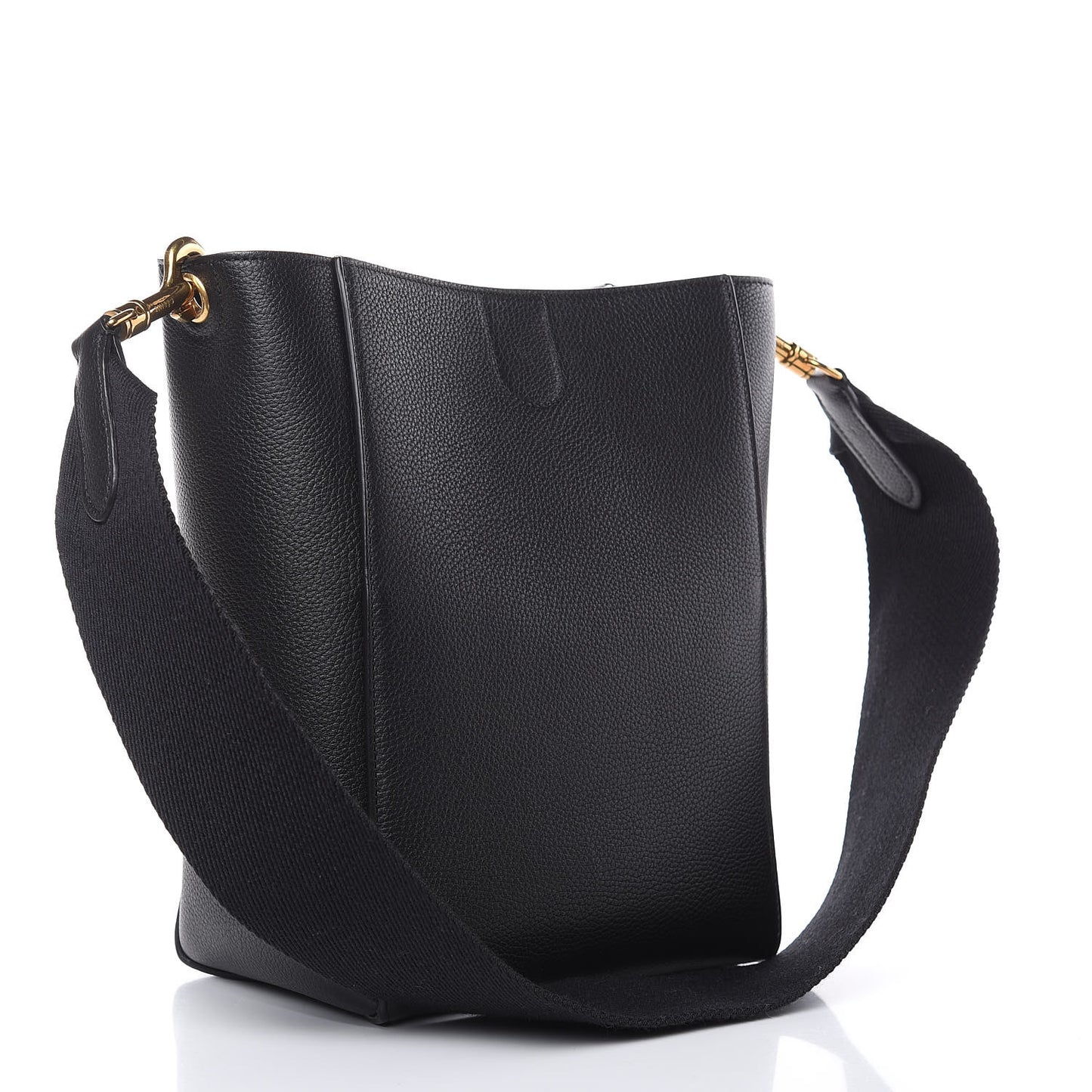 Soft Grained Calfskin Small Sangle Bucket Bag Black
